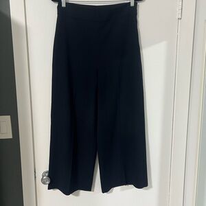 Zara Navy Blue Cropped Wide Leg Pants